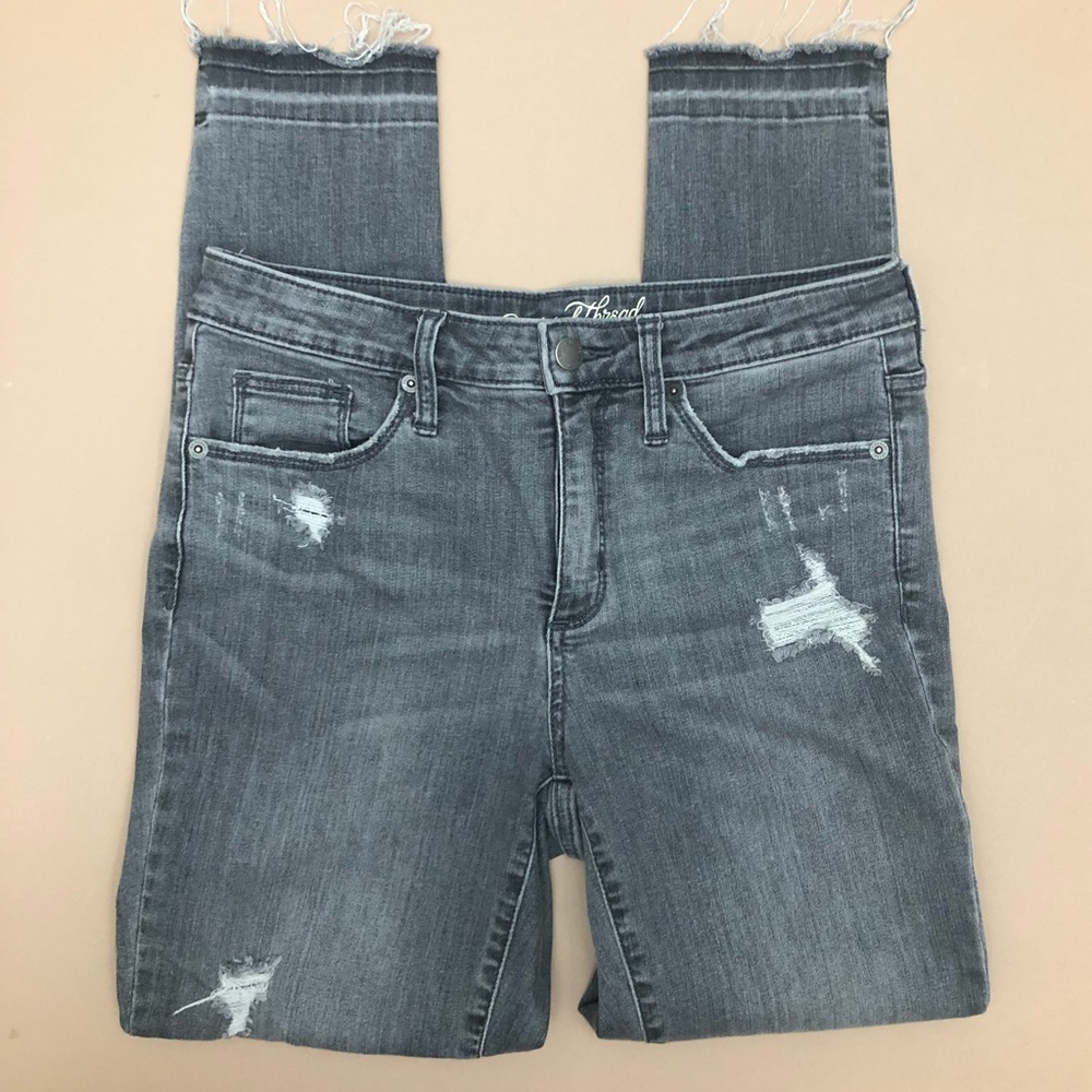 Universal Thread Gray Released Hem High Rise Skin… - image 3